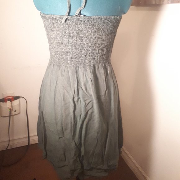 Green Halter Dress - Picture 3 of 6